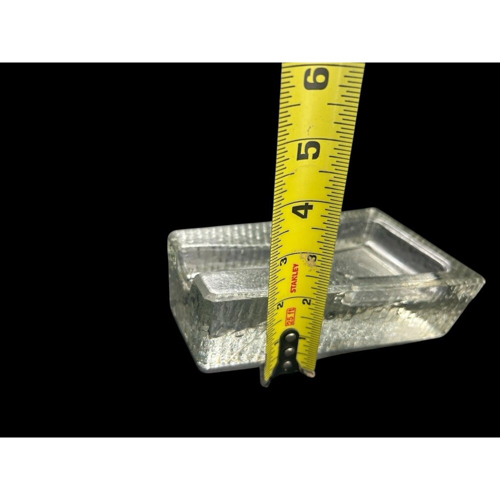 Vintage Crisa Libbey Mid-Century MCM Clear Glass Block Cigar Ashtray/Pipe Rest - Picture 9 of 9